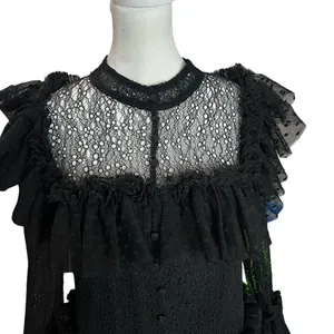 Sandra Mansour x H&M Black Tulle Lace Mini Dress Gothic Large L thumbnail 9