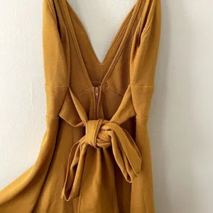 Windsor‎ yellow v-neck plunge dress miniskirt bow detail summer sundress party thumbnail 4
