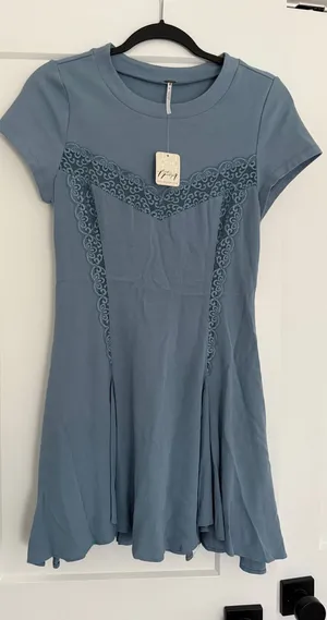 $128 New Free people Cruz Mini Dress - Blue - size 2 thumbnail 1