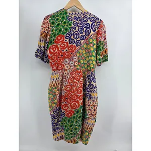 Stanley Sherman Dress Womens 10 Vintage Wrap Front Abstract Multicolor EUC thumbnail 3