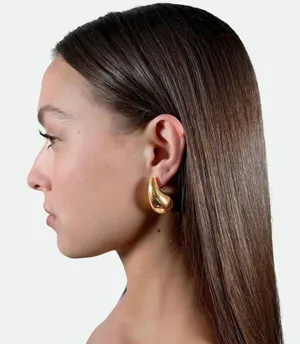 Gold Teardrop Earrings thumbnail 1