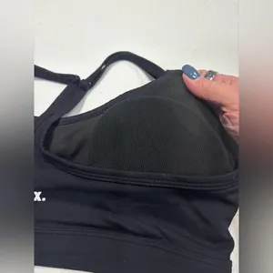 STAX. Black Strappy Crop‎ Sports Bra Size Small Padded Adjustable Straps thumbnail 5