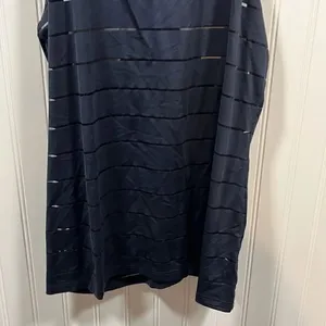 Athleta navy sheer striped racerback tank top thumbnail 2