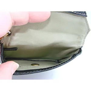 Small Wallet Key Ring Purse Charm Black Card Holder Leather Credit Cards Pocket thumbnail 7