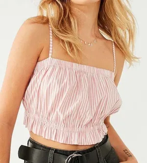 Urban Outfitters Kimchi Blue tube top pink striped size S thumbnail 1