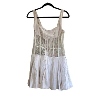 NWOT Free people Odette Mini dress Corset Lace Trim thumbnail 8