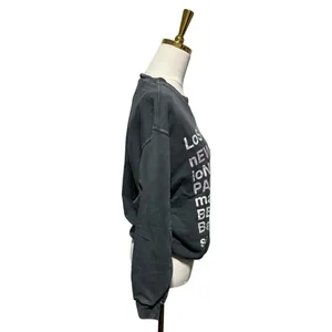 Anine Bing City Love Graphic Crewneck Sweatshirt, Charcoal Grey, Size S thumbnail 2
