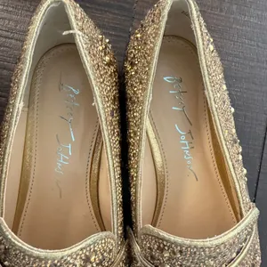 Betsey Johnson ARON Gold Rhinestone Penny‎ Loafers Glass Crystal Shoes 5M Girl thumbnail 7