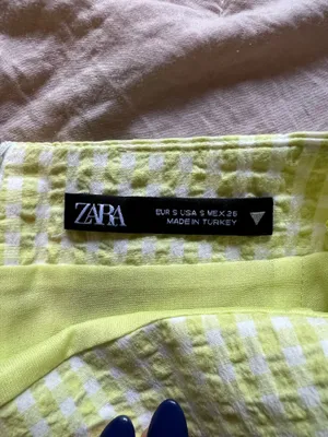 Zara white & green plaid mini skirt thumbnail 6