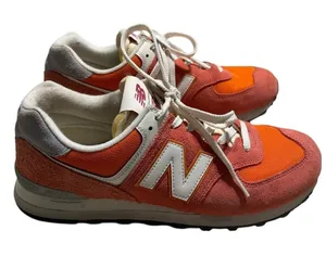 New Balance 574 Gulf Red Sneakers Women's Size 9M Orange Athletic Lace Up thumbnail 1