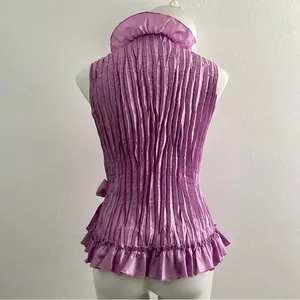 Vintage Lavish Lilac exaggerated Ruffled Blouse top size XLARGE NWOT thumbnail 6
