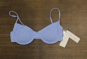 Salt + Cove Juniors Smocked Underwire Bikini Top SC251003CT Cornflower Blue S thumbnail 1