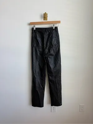 Aritzia Wilfred The Melina Pant Black Vegan Leather Straight Leg Size 0 thumbnail 10