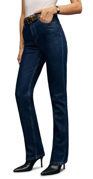 REFORMATION Jax Stretch High Rise Straight Jeans In Seneca thumbnail 1