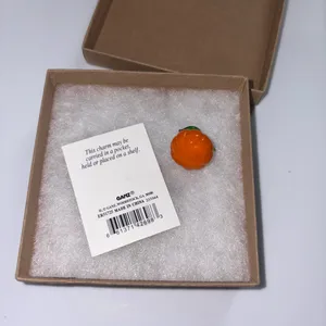 Hallmark Glass Orange & Green Pumpkin Charm thumbnail 2