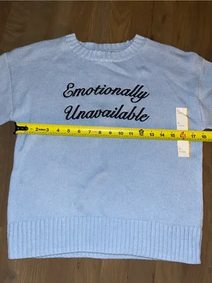 NWT Wild Fable Emotionally Unavailable Blue Knit Sweater Size S thumbnail 5