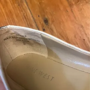 Nine West NWFAUNCE white metallic toe ballet flats size 8M thumbnail 4