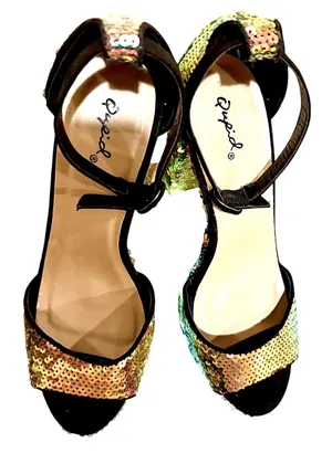 Qupid Esme-11 Sparkly Sequin Embellished Hidden Platform Heels thumbnail 5