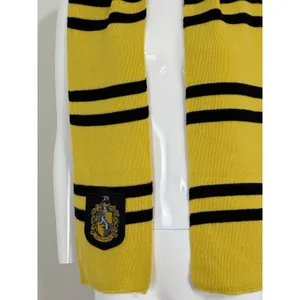 Harry Potter Wizarding World Hufflepuff Knit Scarf Black Yellow Unisex thumbnail 4