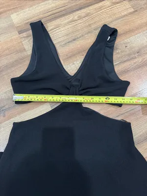 Topshop ribbed Knot front cut black tank dress size 8 thumbnail 10