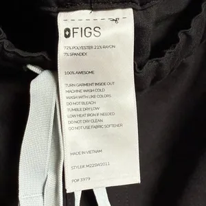 Figs Technical Collection Slim Fit Black Scrub Pants - Size L thumbnail 4