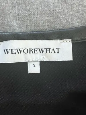 WeWoreWhat Black Mini Skirt Size 2 Faux Leather Trim thumbnail 4
