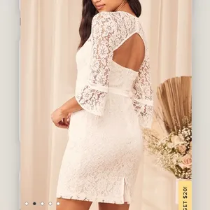 NWT Lulus Show My Love White Floral Lace 3/4 Bell Sleeve Mini Dress‎ MEDIUM thumbnail 5