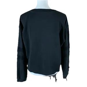 Year Of Ours‎ Black Terry Pullover Sweatshirt Large Casual Cozy Layer Women's thumbnail 3