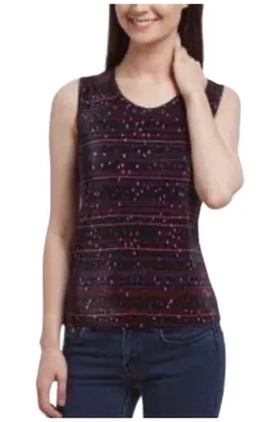 Dressbarn Purple Textured Sleeveless Tank Top 14/16 thumbnail 1