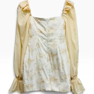 Oh Polly Under The Stars Floral Long Sleeve Corset Bustier Mini Dress Cream 4‎ S thumbnail 5