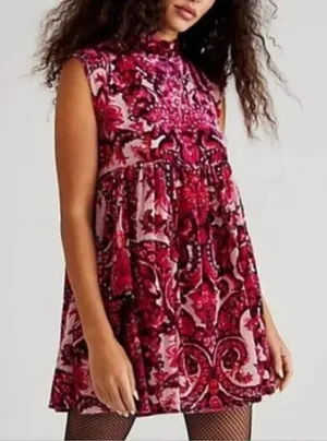 Free People NWT All The Time Velvet Mini Dress - Size S thumbnail 1