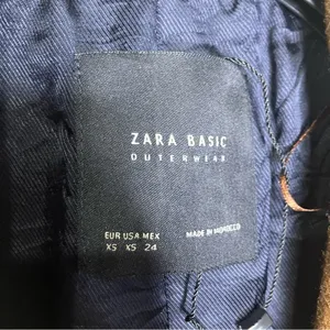 Zara Basics camel colored wool blend midi coat one‎ snap size XS thumbnail 2