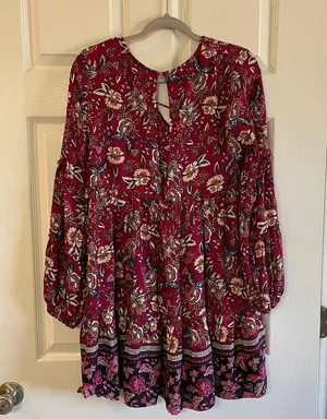 Altar’d State Red Floral Dress size medium thumbnail 2