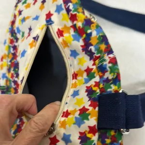 Blue and Yellow Mosaic Backpack with Adjustable Strap thumbnail 4