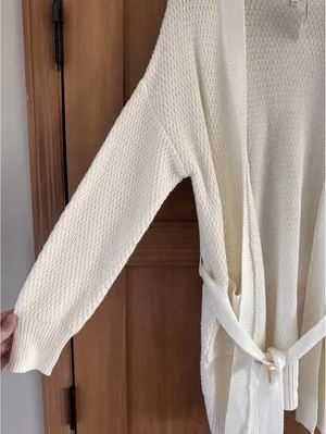 NWT Evereve Nico Wrap Cardigan Sweater Off White Women’s size Medium thumbnail 3
