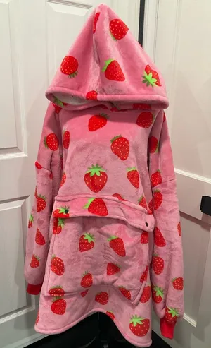 Supersized‎ Strawberry Hoodie With Pouch And Pockets thumbnail 1