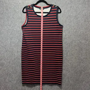 Lauren Ralph Lauren Striped Knit Tank Dress Sleeveless‎ Casual Red White Blue L thumbnail 4
