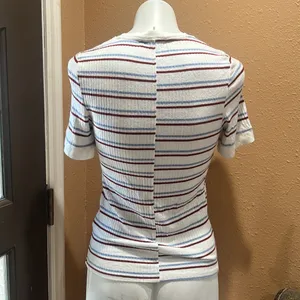 Frame striped short sleeve Ribbed t-shirt thumbnail 5
