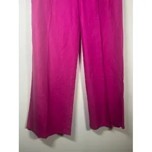 Polo Ralph Lauren Magenta Pink Linen Blend Wide Leg Pants 2 High‎ Rise Trousers thumbnail 3