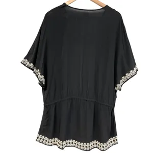 Stella &‎ Dot Embroidered Tunic Coverup Womens XS/S Bohemian Dark Cottage Beachy thumbnail 2