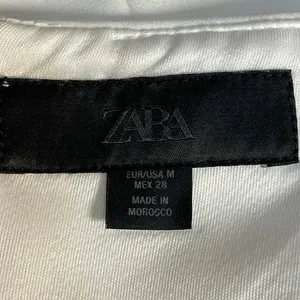 Zara White Satin Sweatheart Sleeveless Tube Mini A-Line Slip Tank Dress Size M thumbnail 4