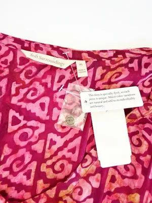 Soft Surroundings Poppy Wide Leg Jumpsuit Rosella Pink Fuchsia Boho Coastal thumbnail 11