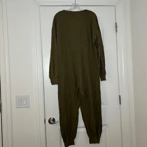 Natural Life Womens Olive Green Slub Knit V-Neck Long Sleeve Jumpsuit Small thumbnail 6