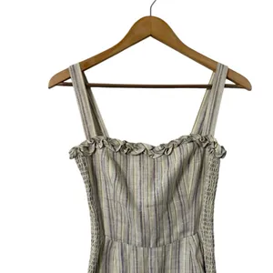 REFORMATION Jojoba Striped Ruffle Linen Mini Dress thumbnail 7