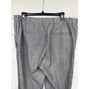 Old Navy Grey Flat Front Dress Trousers Black Side Stripe Modern Size 14 Pants thumbnail 6