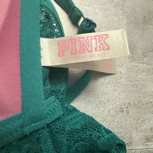 Victoria's Secret‎ PINK Green Lace Bralette Lightly Lined Stretch Size M EUC thumbnail 5