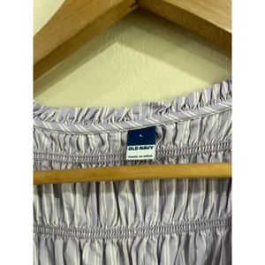 Old Navy Stripe Smocked‎ Mini Dress Cotton Poplin Purple Cottagecore Size Large thumbnail 6