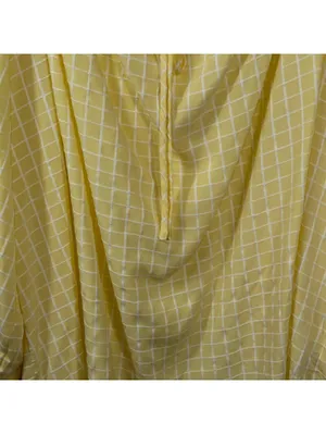 Women’s Yellow Windowpane Peasant Blouse Size Medium thumbnail 3
