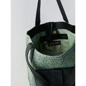 NWT Free People En Riva Raffia Tote One Size $168 thumbnail 3