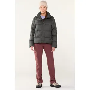 Patagonia Matte Black Silent Down Jacket Women's Size Small Snap Button Classic thumbnail 13